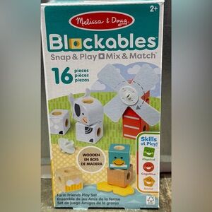 Melissa & Doug Blockables Farm Friends Set - Blue, Yellow, White